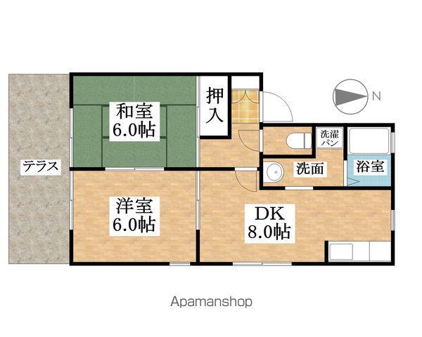 ファミール三嶋(2DK/1階)の間取り写真