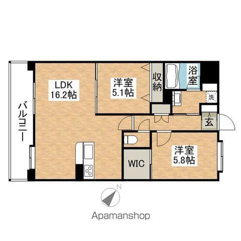 グランシャリオ空港東(2LDK/10階)の間取り写真