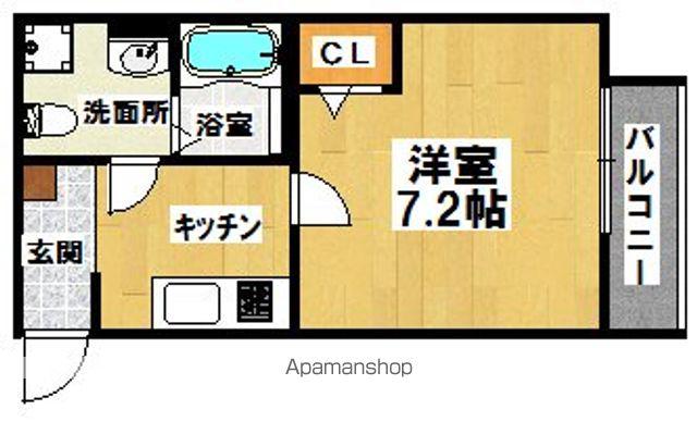 CRASTINE遠里小野(1K/2階)の間取り写真