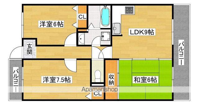 サザンピア泉北深井(3DK/3階)の間取り写真