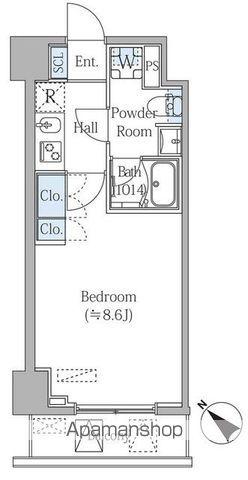 グランジット月島TOKYO BAY(1K/7階)の間取り写真