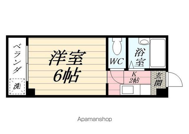 伏見上野ハイツ(1K/4階)の間取り写真