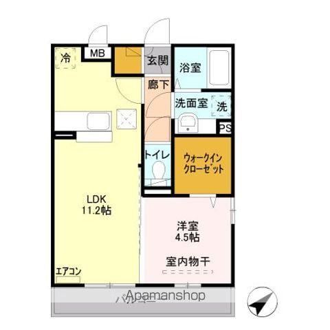 ブライトリー(1LDK/1階)の間取り写真