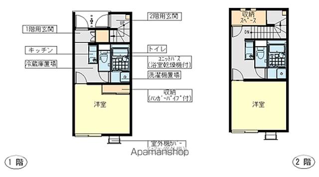 レオネクストトワイライト時季(1K/1階)の間取り写真