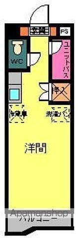 リンダビスタパートⅠ(ワンルーム/2階)の間取り写真