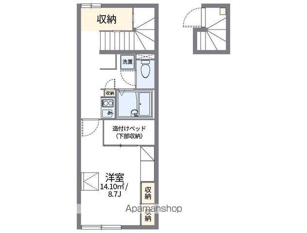 レオパレスラ ポム ウルーズ(1K/2階)の間取り写真