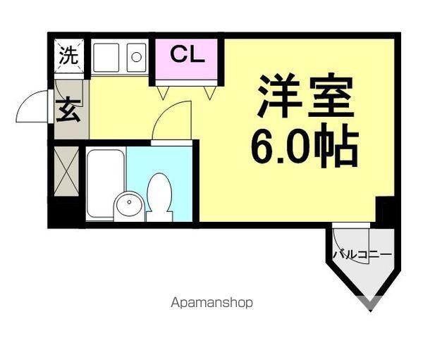 キューブ武庫川Ⅵ(ワンルーム/3階)の間取り写真