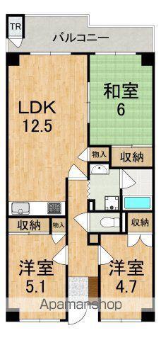 東急ドエル奈良パークビレッジ8号棟(3LDK/11階)の間取り写真
