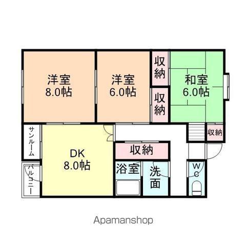 サンシャインEBARA A棟(3DK/2階)の間取り写真