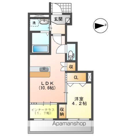ルミエール(1LDK/1階)の間取り写真