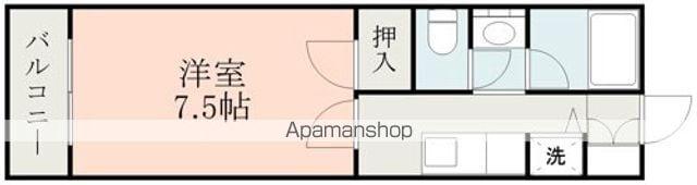 新大江プラザマンション(1K/4階)の間取り写真