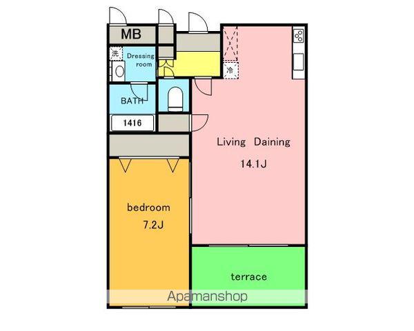 ガーデン都立大(1LDK/3階)の間取り写真