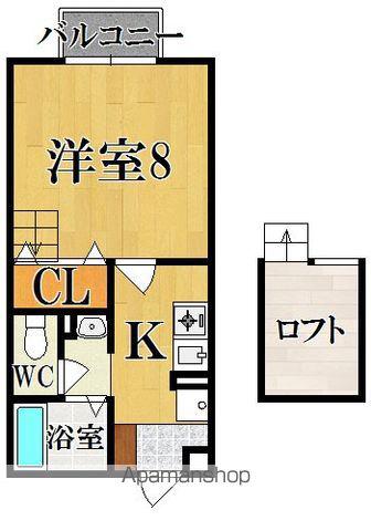 ピノヴェルデ(1K/2階)の間取り写真