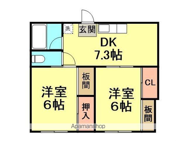 藤本ハイム(2DK/2階)の間取り写真