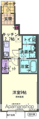 RYUSEIⅤB(1K/1階)の間取り写真