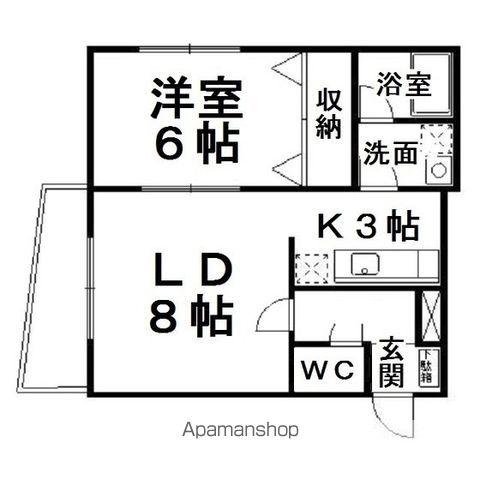 ピアソンラピュタ(1LDK/2階)の間取り写真