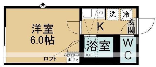 ベルシオン仙台第2(1K/1階)の間取り写真