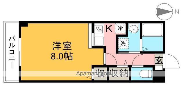 ドエル森の木Ⅱ(1K/2階)の間取り写真
