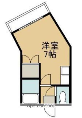 プレステージⅡ(ワンルーム/1階)の間取り写真