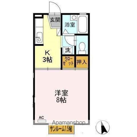 シートピア松原(1K/2階)の間取り写真