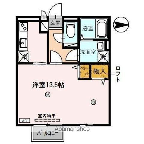 コンフォートヴィレッジA(ワンルーム/2階)の間取り写真