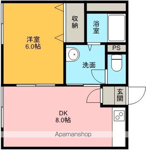 シティハイムベルウッド(1DK/1階)の間取り写真