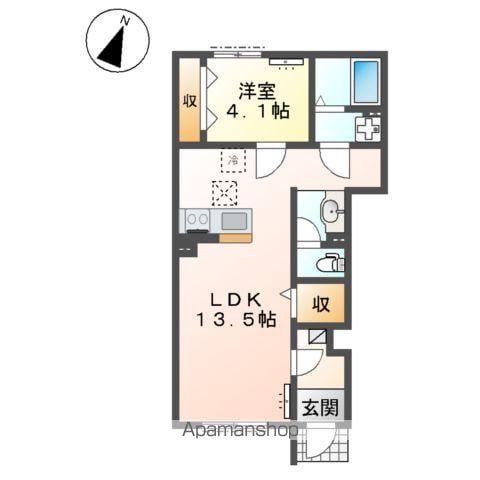 鹿嶋市大字平井 アパート工事(1LDK/1階)の間取り写真