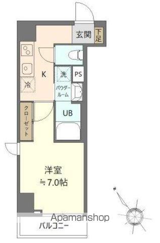 総武本線 新小岩駅 徒歩7分 10階建 築5年(1K/10階)の間取り写真