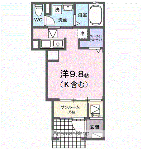 グラ—ヴェ御幸(ワンルーム/1階)の間取り写真