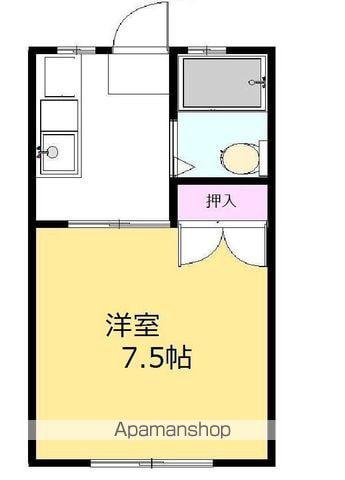 コートドール東(1K/1階)の間取り写真