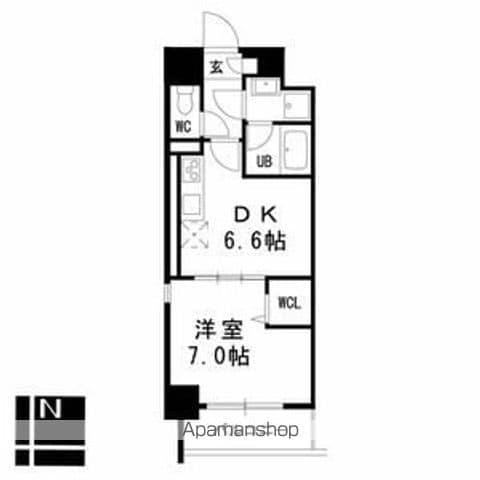 プレスティ則武(1DK/6階)の間取り写真