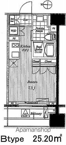 レジディア錦糸町Ⅱ(1K/2階)の間取り写真