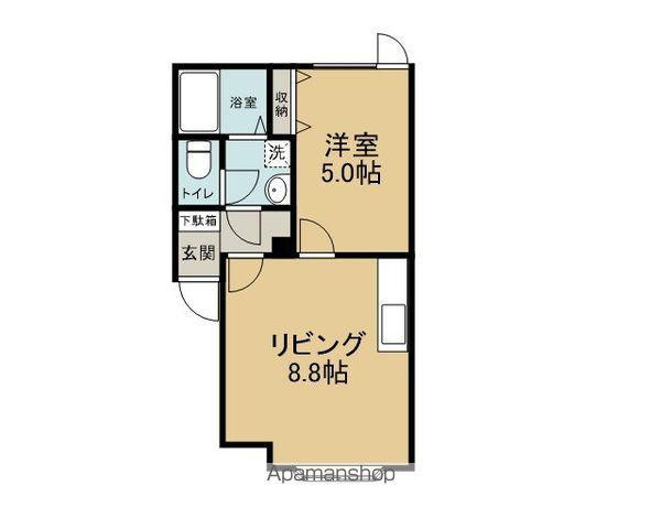 ボーヌ・ヴィラージュ(1LDK/1階)の間取り写真