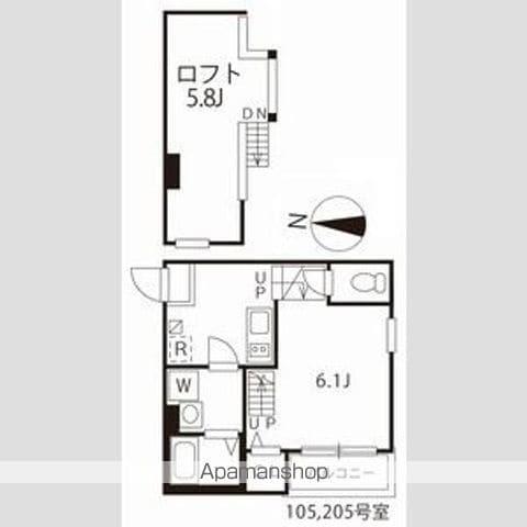 ハーモニーテラス松園(1K/1階)の間取り写真