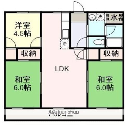 メゾンかもみーる(3LDK/3階)の間取り写真