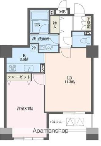 ドゥーエ横浜駅前(1LDK/5階)の間取り写真