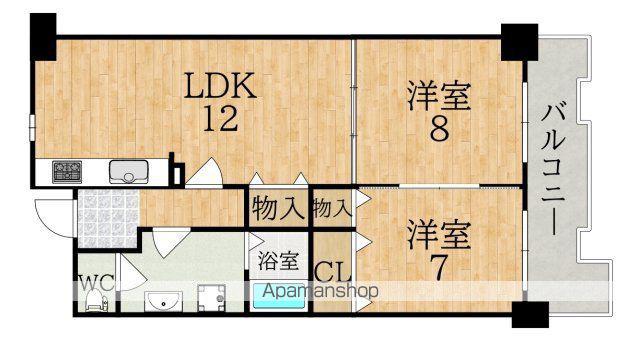 グランドパレス学園前(2LDK/5階)の間取り写真