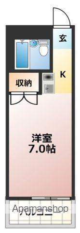 キングスフォーラム(1K/4階)の間取り写真