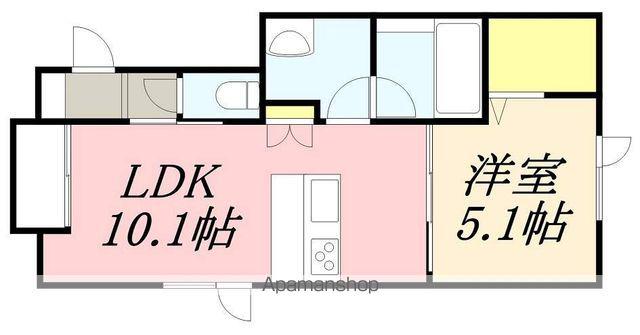 GRANDVERT(1LDK/1階)の間取り写真