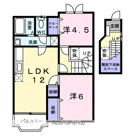ブルーム・ミヤケⅡ(2LDK/2階)の間取り写真