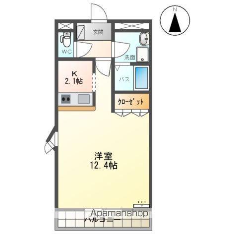 パレスさくらんぼ(1K/2階)の間取り写真