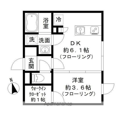 ラプレ本駒込(1DK/3階)の間取り写真