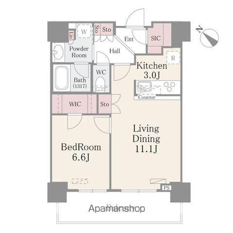 ルミレイス豊洲(1LDK/15階)の間取り写真