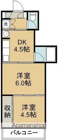 クレスト連坊(2DK/6階)の間取り写真