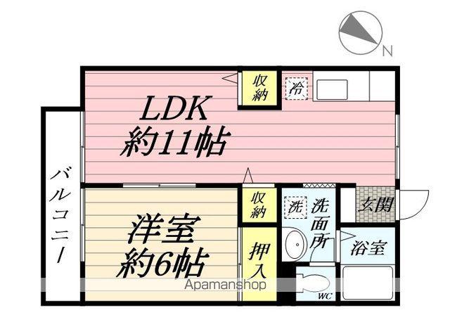 サンモール2(1LDK/1階)の間取り写真
