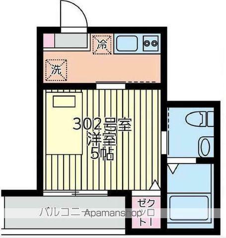 シャトーライフ横浜1(1K/3階)の間取り写真