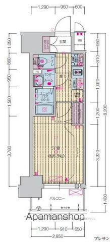 プレサンス上前津エレスタ(1K/13階)の間取り写真