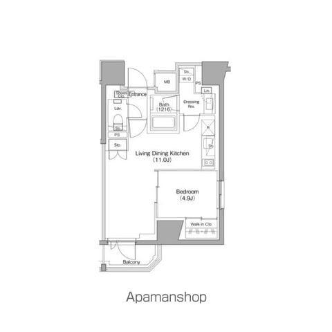ザ・パークハビオ南大井(1LDK/12階)の間取り写真