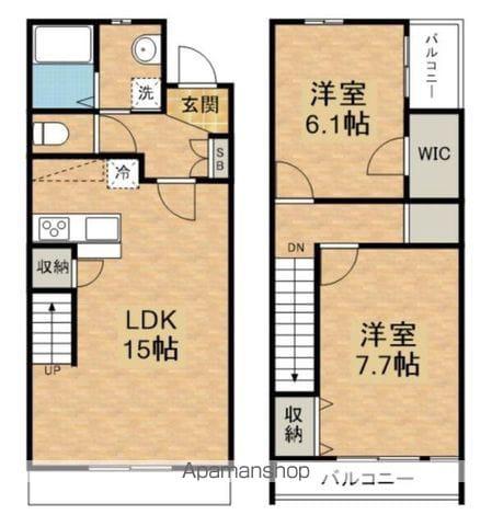 ヴィラパレオ(2LDK)の間取り写真