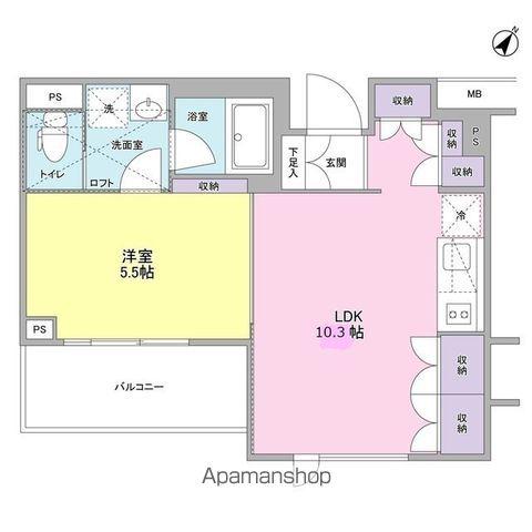 スタイリオ中延Ⅱウエスト(1LDK/1階)の間取り写真